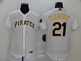 Pirates 21 Roberto Clemente White Gold 2020 Nike Flexbase Jersey,baseball caps,new era cap wholesale,wholesale hats